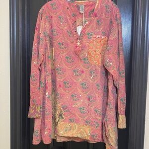Magnolia Pearl Pink Floral Patchwork Tunic